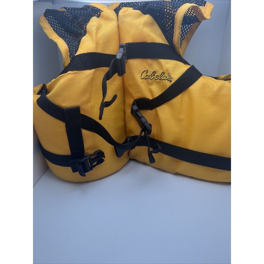 Cabelas Life Jacket Vest PFD Youth 50-90 Lbs Yellow And Black. GR26